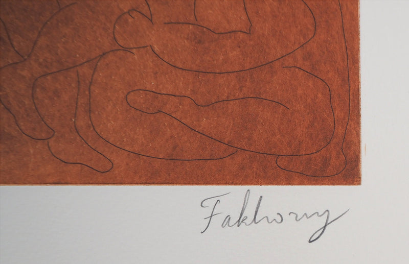  FAKHOURY : Réunion amicale - Gravure (détail)