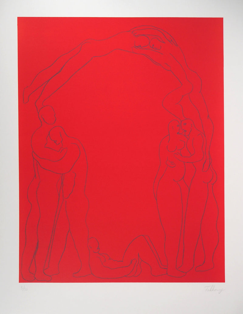  FAKHOURY : Les amoureux et le solitaire - Lithographie