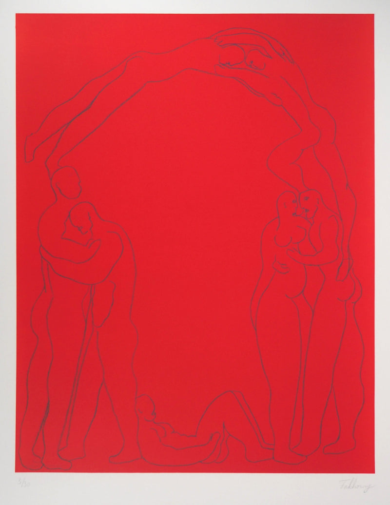  FAKHOURY : Les amoureux et le solitaire - Lithographie (détail)
