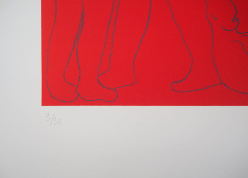  FAKHOURY : Les amoureux et le solitaire - Lithographie (détail)