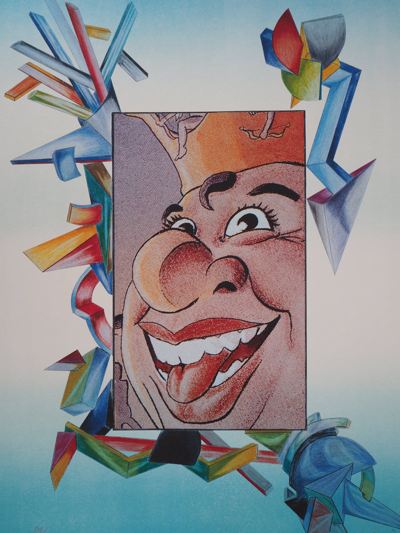 Jean-Claude FARHI : Le roi du rire - Lithographie