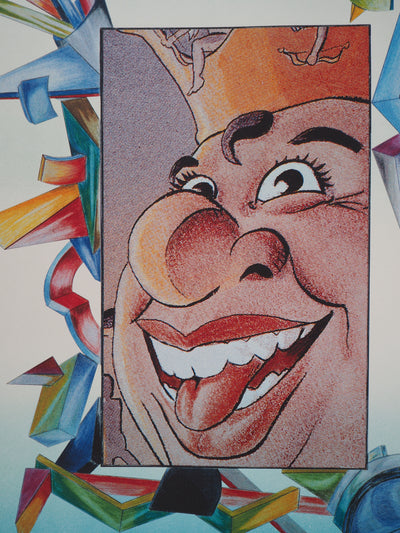 Jean-Claude FARHI : Le roi du rire - Lithographie (détail)