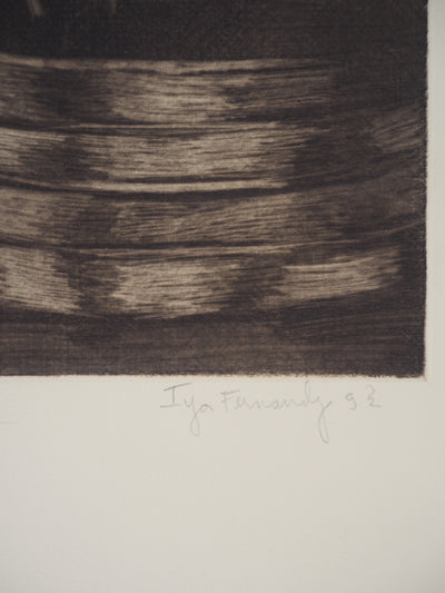 Iya FERNANDEZ : Flower Composition - Gravure (détail)