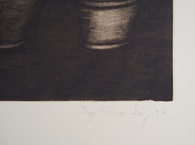 Iya FERNANDEZ : Potterie, 1992 - Gravure (détail)