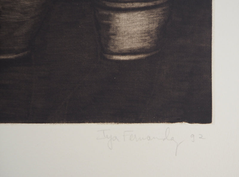 Iya FERNANDEZ : Potterie, 1992 - Gravure (détail)