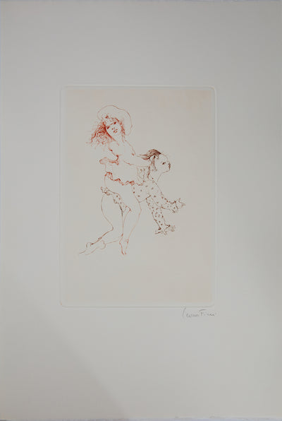 Leonor FINI : A califourchon - Gravure (détail)