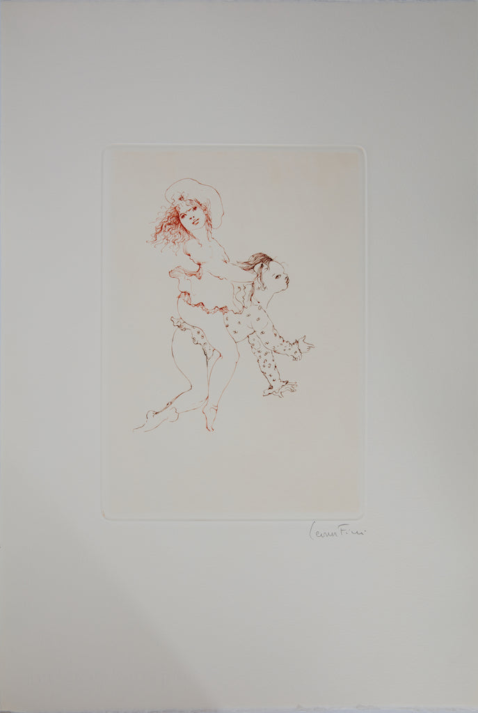 Leonor FINI : A califourchon - Gravure (détail)