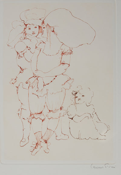 Leonor FINI : Conversations secrètes - Gravure (détail)