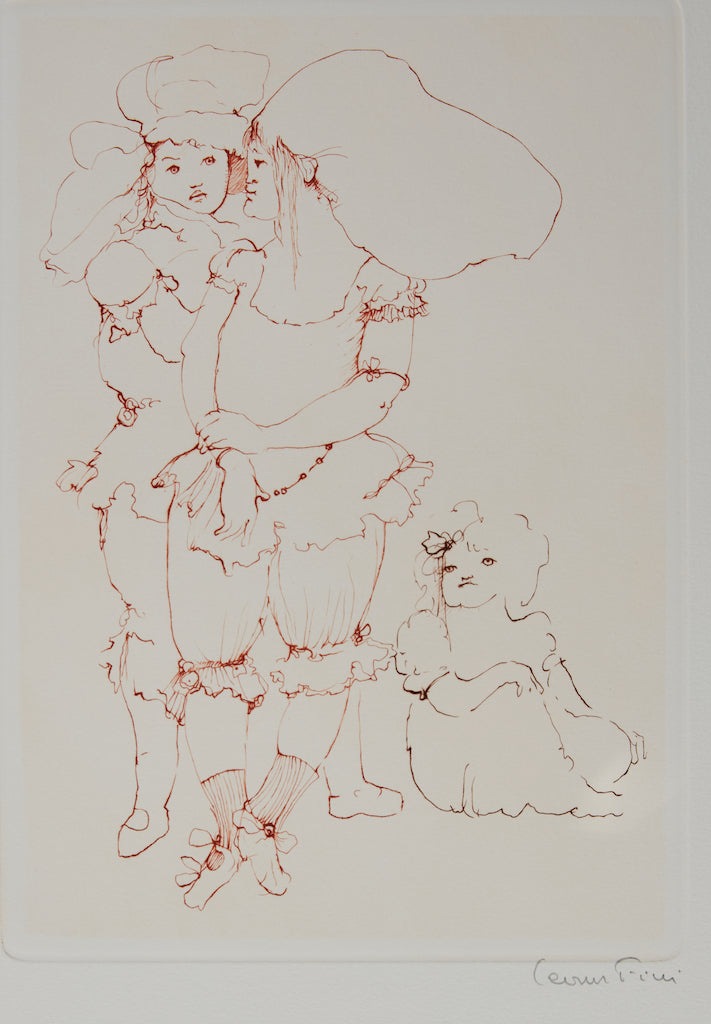 Leonor FINI : Conversations secrètes - Gravure (détail)