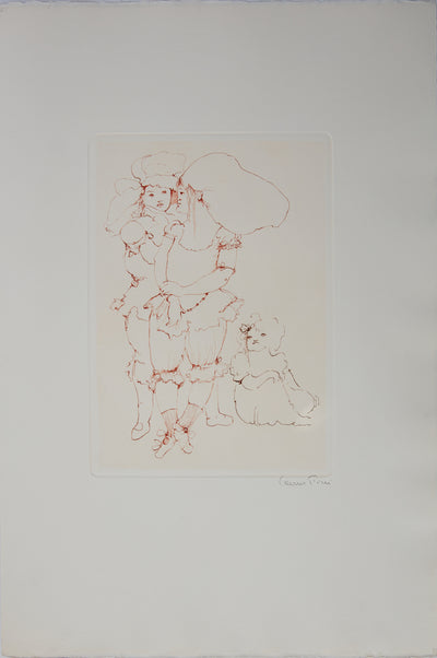 Leonor FINI : Conversations secrètes - Gravure (détail)