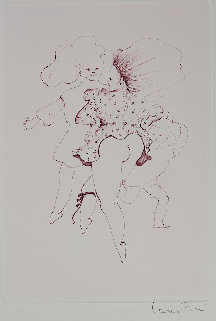 Leonor FINI : La danse des jeunes filles - Gravure (détail)