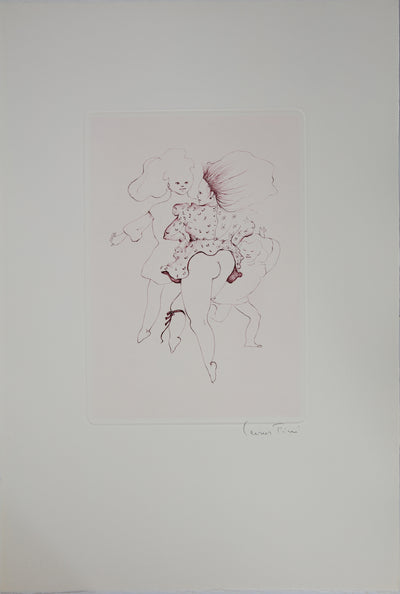 Leonor FINI : La danse des jeunes filles - Gravure (détail)