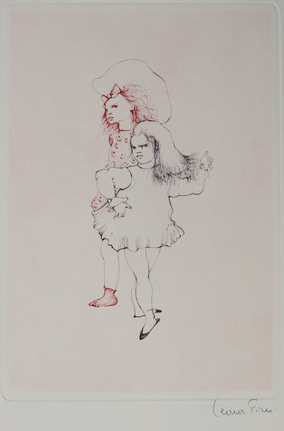 Leonor FINI : Fillette contrariée - Gravure (détail)