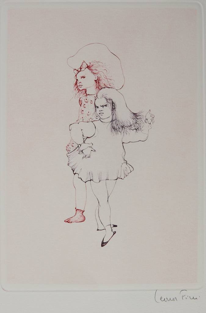 Leonor FINI : Fillette contrariée - Gravure (détail)