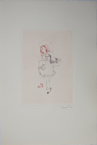 Leonor FINI : Fillette contrariée - Gravure (détail)