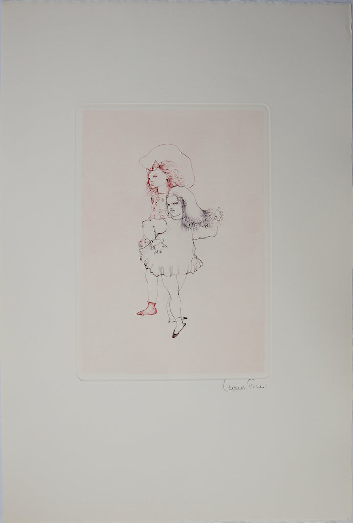 Leonor FINI : Fillette contrariée - Gravure (détail)