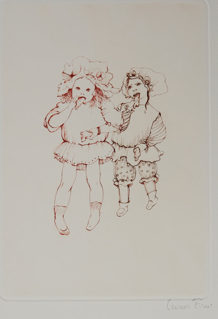 Leonor FINI : Les gourmandes - Gravure (détail)