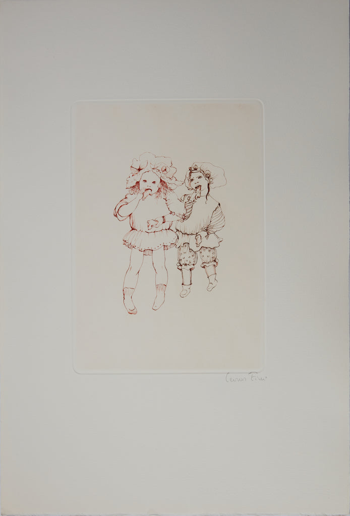 Leonor FINI : Les gourmandes - Gravure (détail)