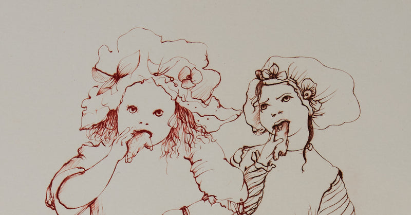 Leonor FINI : Les gourmandes - Gravure (détail)