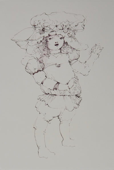 Leonor FINI : Jeune fille au chapeau - Gravure