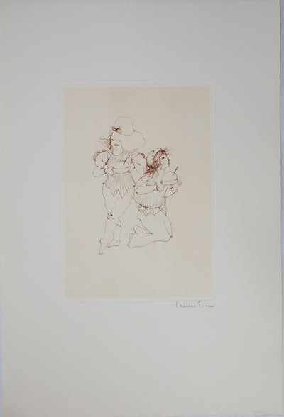 Leonor FINI : Oh la méchante! - Gravure (détail)