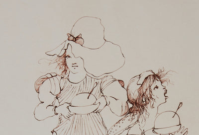 Leonor FINI : Oh la méchante! - Gravure (détail)