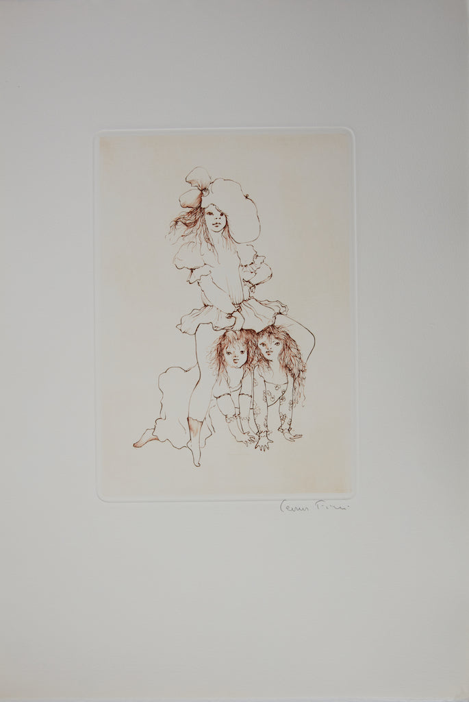 Leonor FINI : A saute-mouton - Gravure (détail)