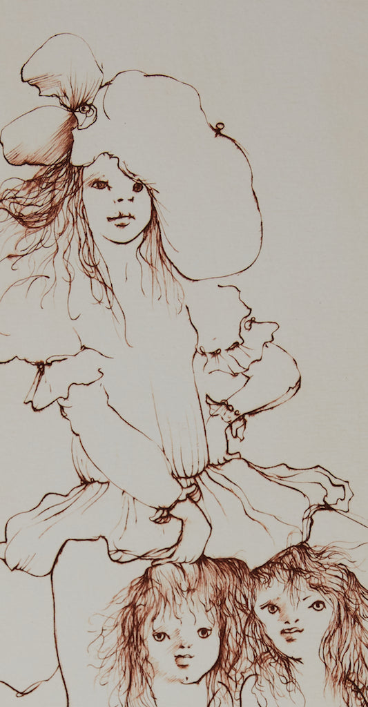 Leonor FINI : A saute-mouton - Gravure (détail)