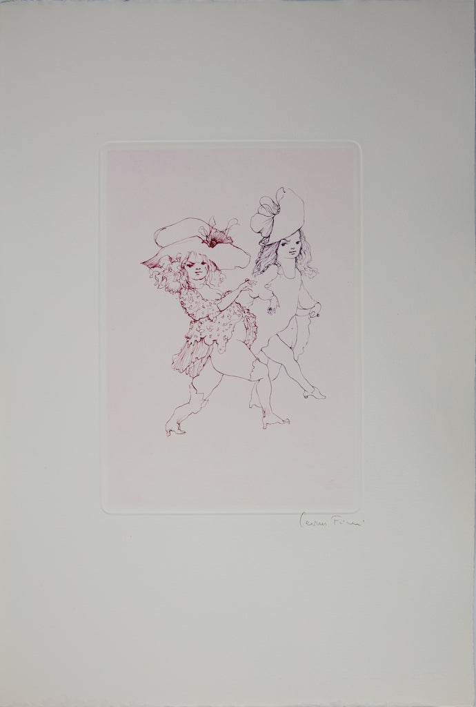 Leonor FINI : Les soeurs fâchées - Gravure (détail)