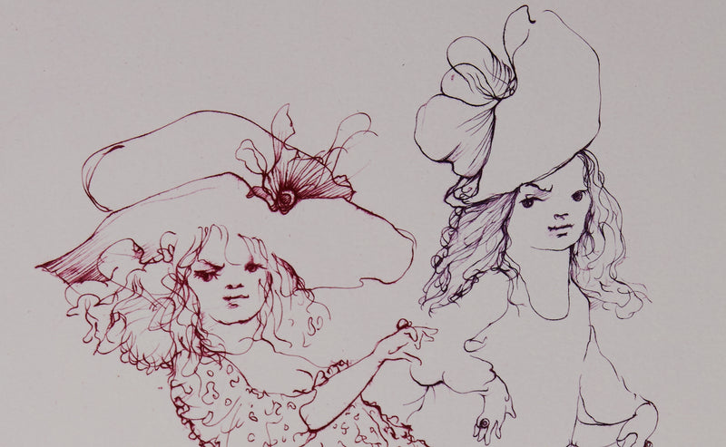 Leonor FINI : Les soeurs fâchées - Gravure (détail)