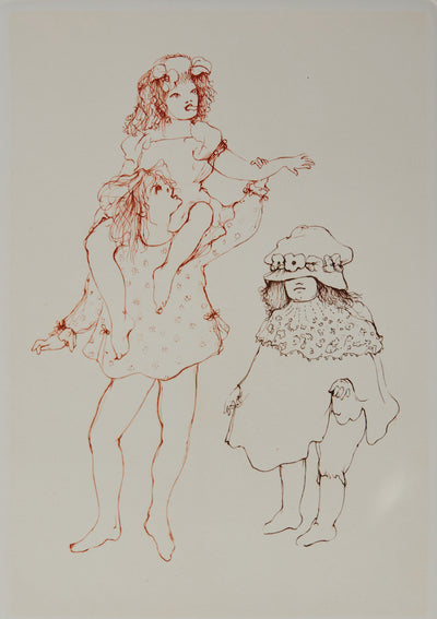 Leonor FINI : Je te tire la langue - Gravure (détail)