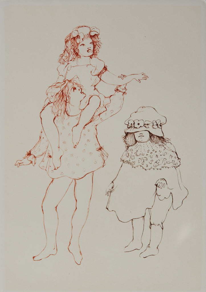 Leonor FINI : Je te tire la langue - Gravure (détail)