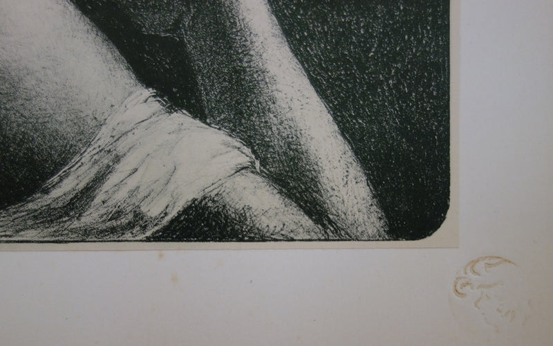 Jules FLANDRIN : La chevelure - Lithographie (détail)