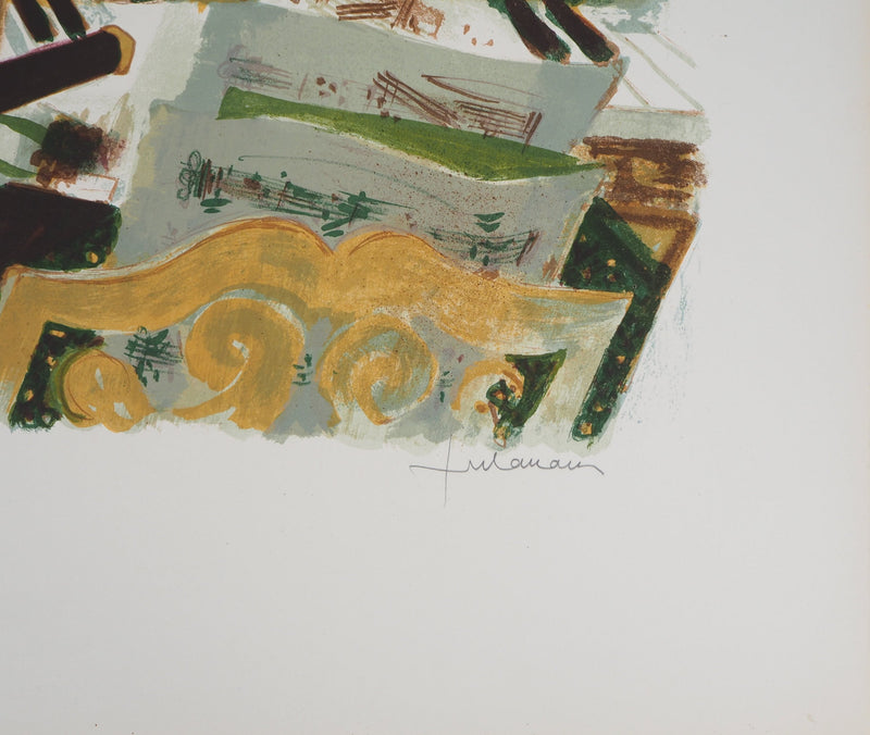 Lucien FONTANAROSA : Petit garçon flûtiste - Lithographie (détail)