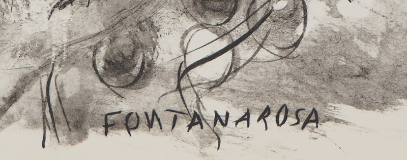 Lucien FONTANAROSA : Petite fille dans les vignes - Lithographie (détail)
