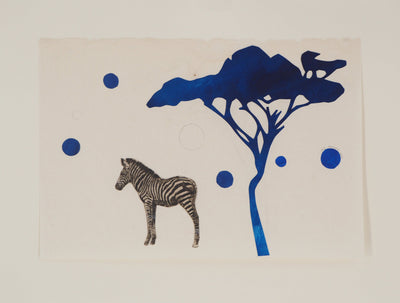 Iris FOSSIER : Le zèbre sous l'arbre bleu - art (détail)