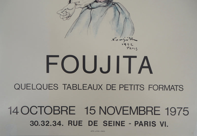 Léonard Tsuguharu FOUJITA : Fille à la robe, 1975 - Affiche (détail)