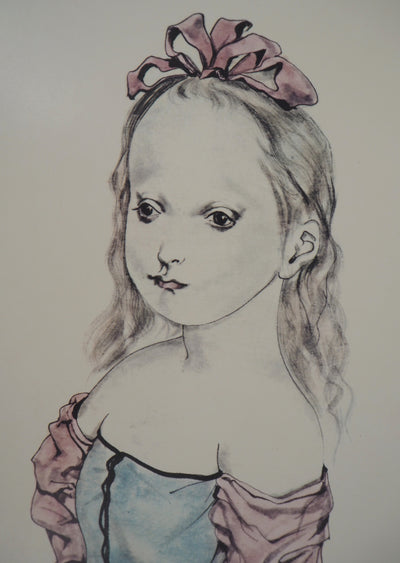 Léonard Tsuguharu FOUJITA : Fille à la robe, 1975 - Affiche (détail)