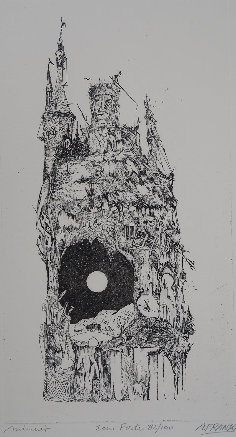 A FRANK : Château de Minuit - Gravure (détail)