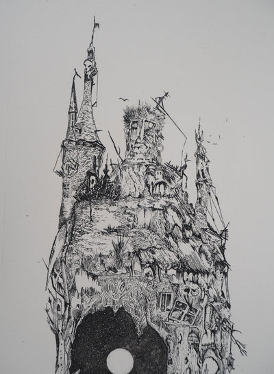 A FRANK : Château de Minuit - Gravure (détail)