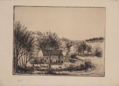 Jean FRELAUT : Occitanie : Moulin de Bernard - Gravure