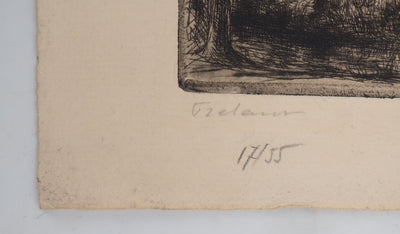 Jean FRELAUT : Occitanie : Moulin de Bernard - Gravure (détail)