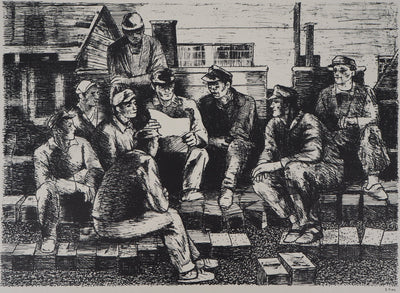 Eugène FREY : La vie ouvrière - Lithographie (détail)