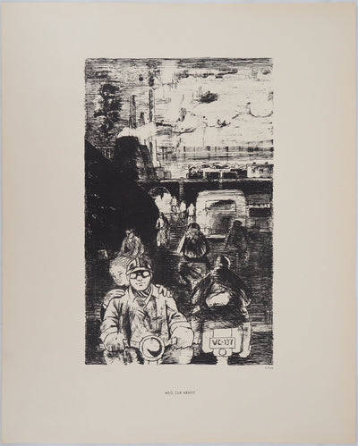 Eugène FREY : La vie ouvrière - Lithographie (détail)