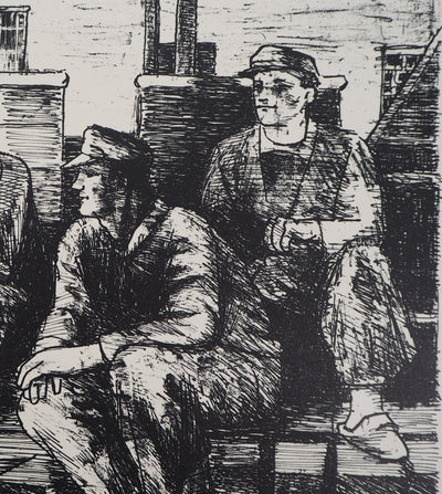 Eugène FREY : La vie ouvrière - Lithographie (détail)