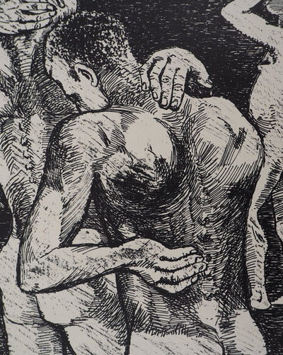 Eugène FREY : La vie ouvrière - Lithographie (détail)