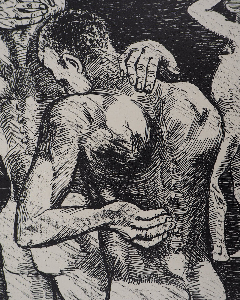 Eugène FREY : La vie ouvrière - Lithographie (détail)