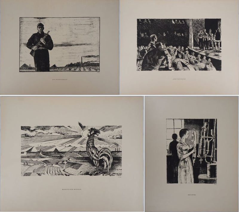 Eugène FREY : La vie de la ville - Lithographie