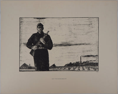 Eugène FREY : La vie de la ville - Lithographie (détail)