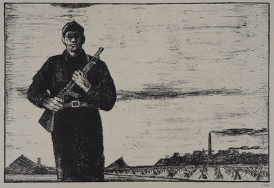 Eugène FREY : La vie de la ville - Lithographie (détail)